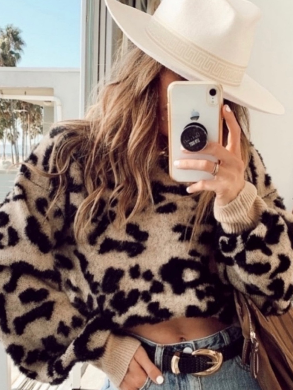 12th Tribe Leopard Print Crop Sweater